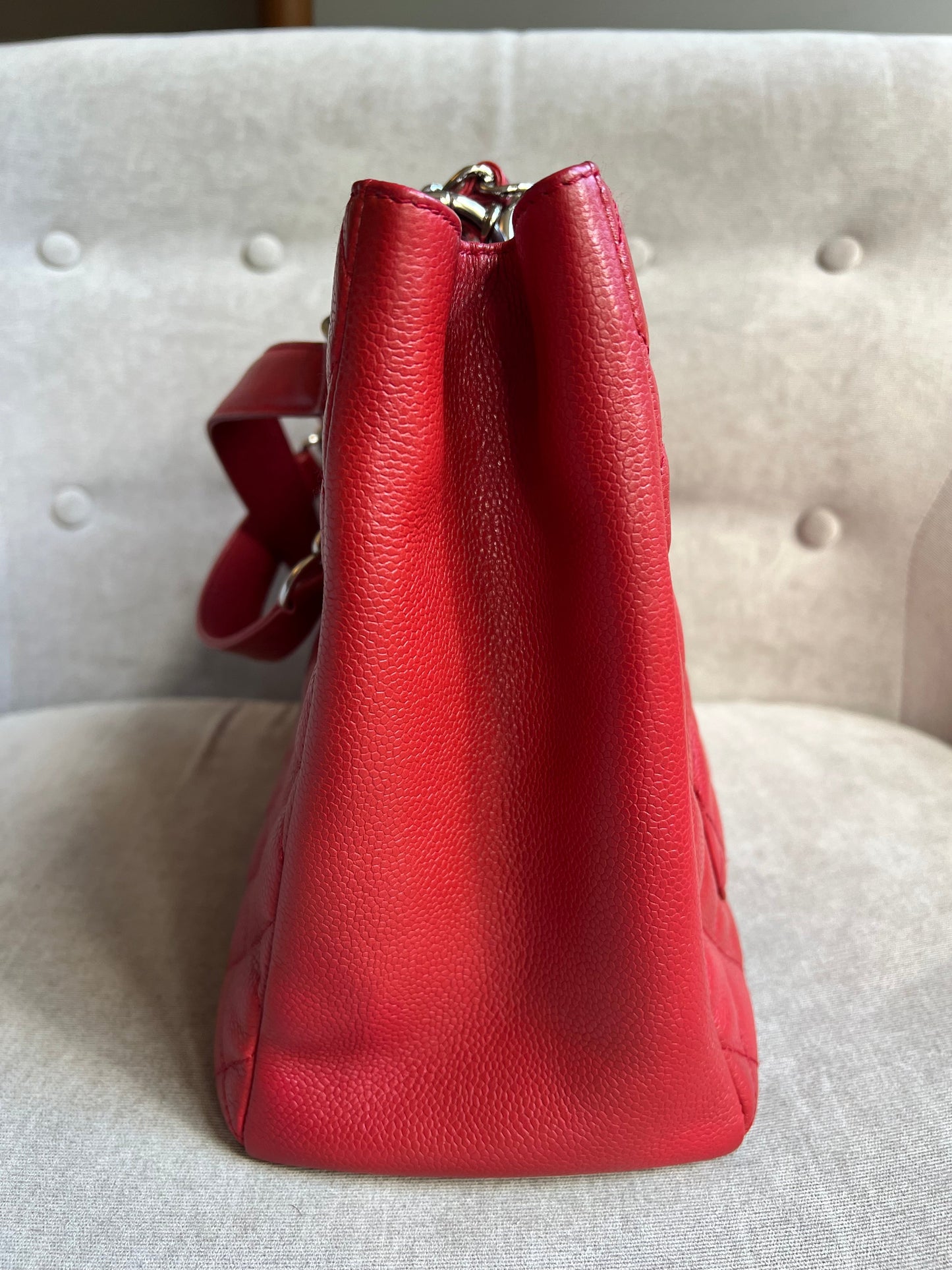 Chanel Red Caviar Grand Shopper Tote