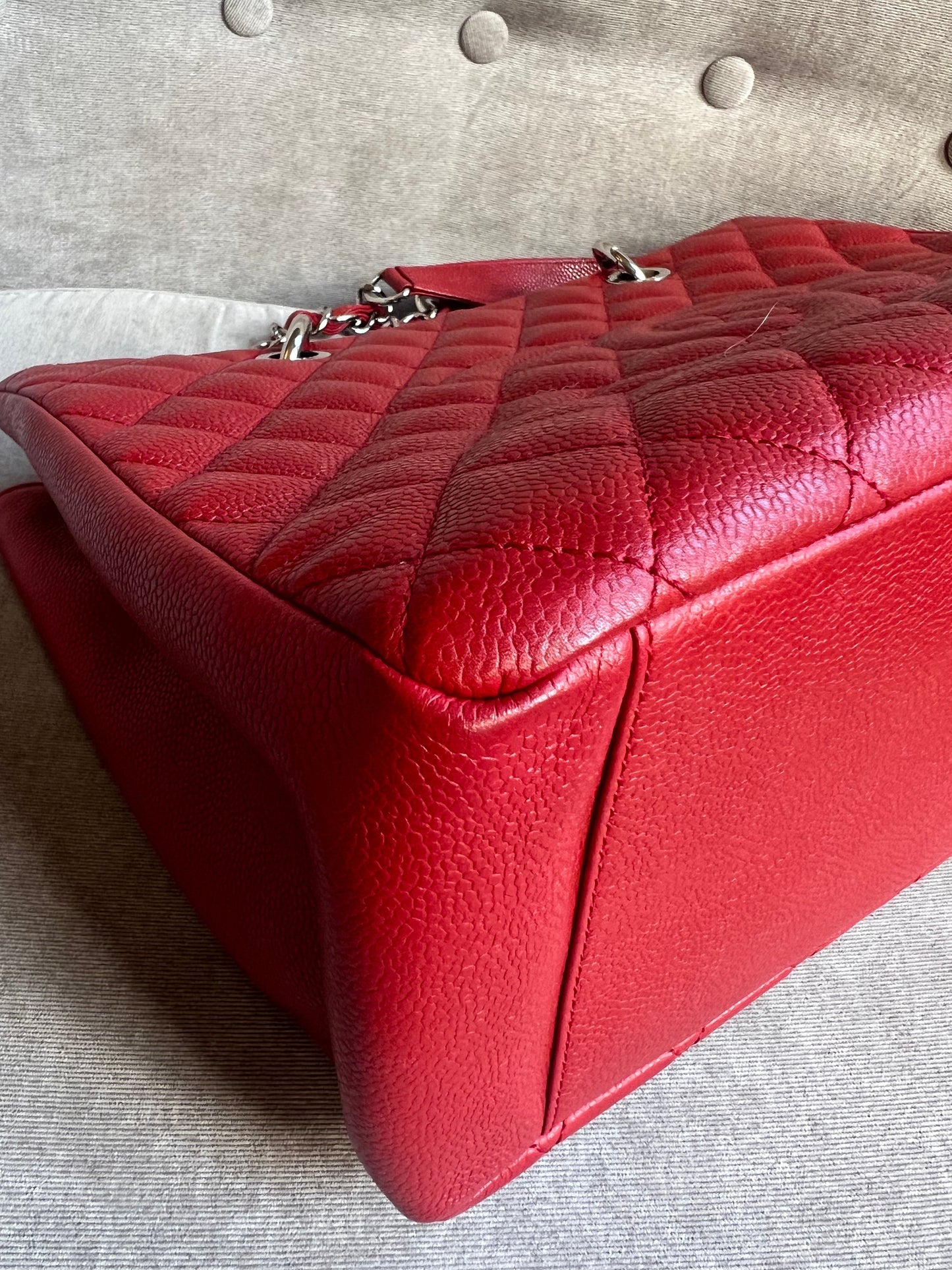 Chanel Red Caviar Grand Shopper Tote