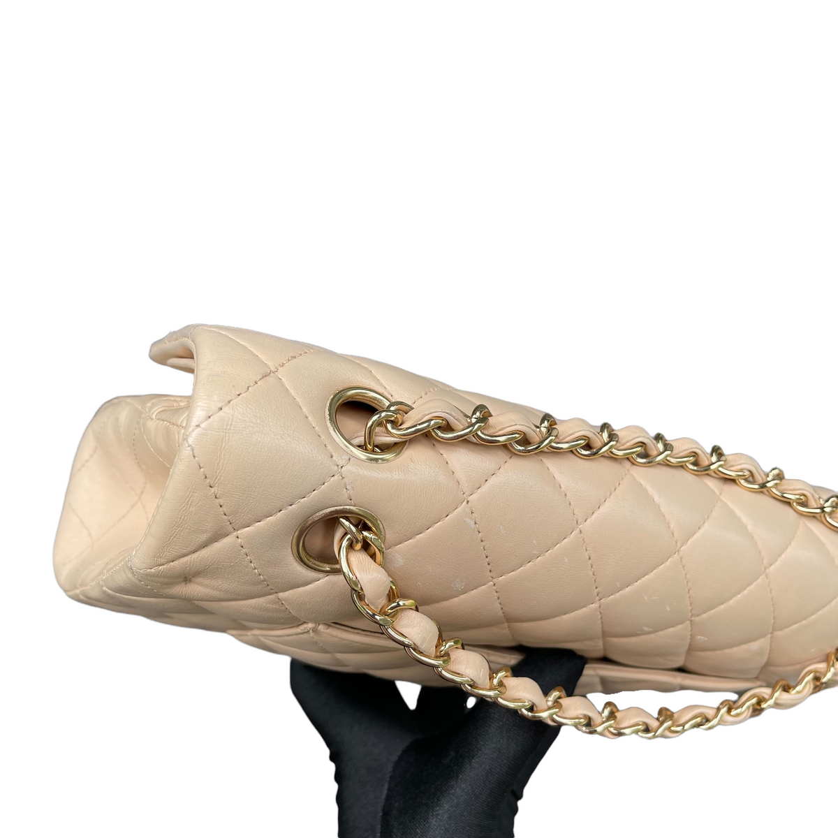 Classic Lambskin Double Flap Medium Beige GHW