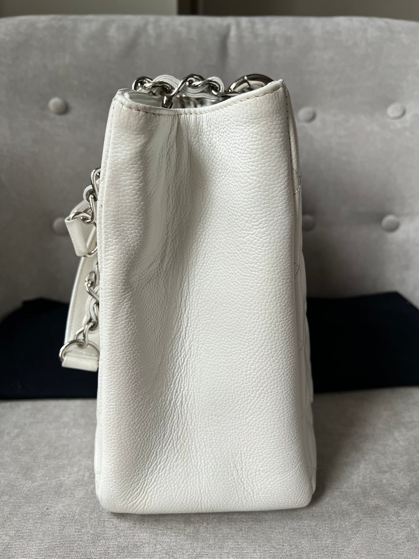Chanel White Caviar Grand Shopper Tote