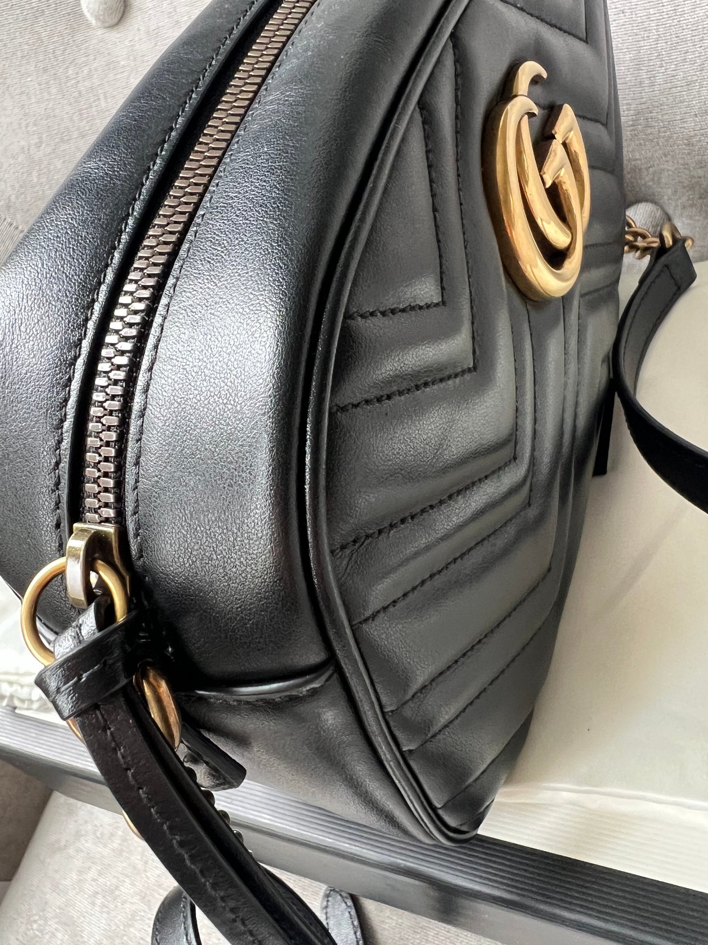 Gucci GG Black Marmont Small Shoulder Bag