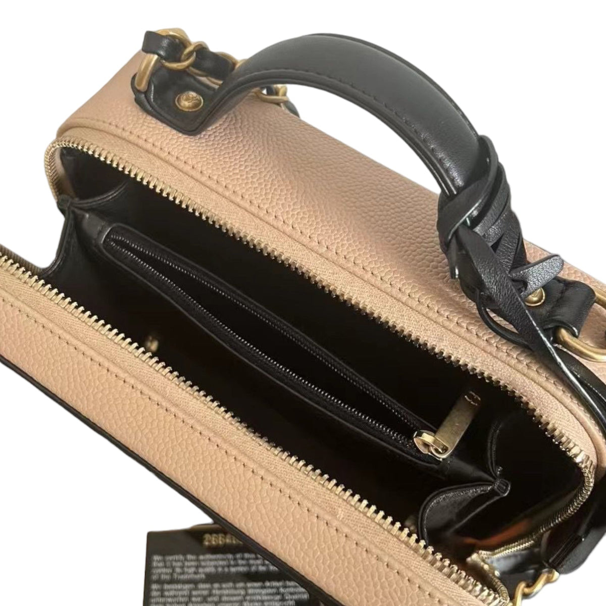 CC Medium Caviar Quilted Vanity Case Beige GHW