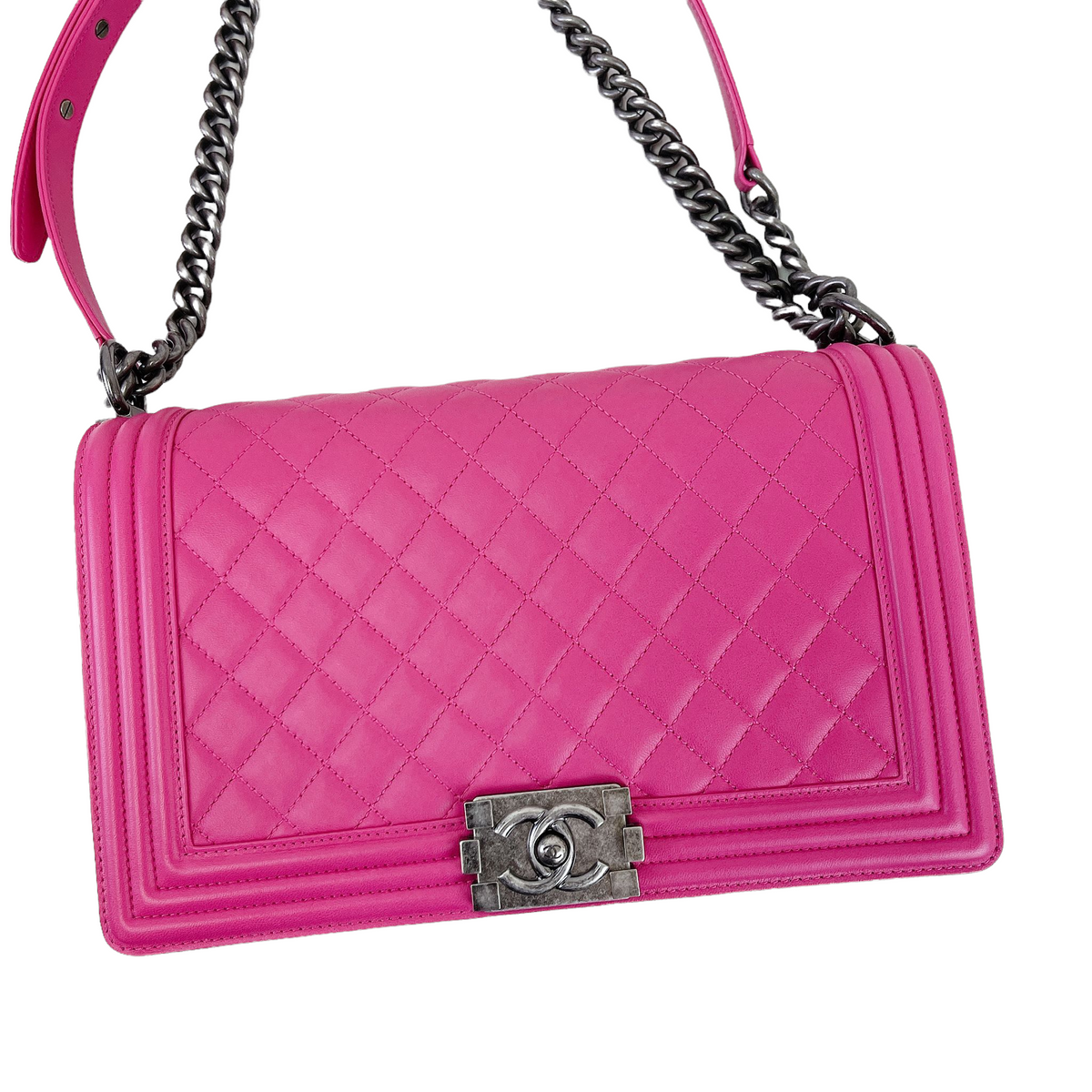 Boy Bag New Medium Lambskin Pink GHW