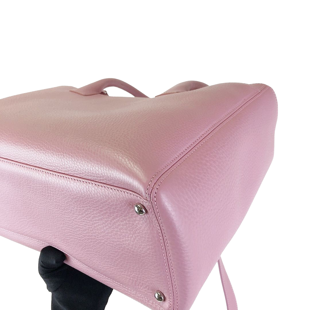 Executive Cerf Tote Grained Pink SHW