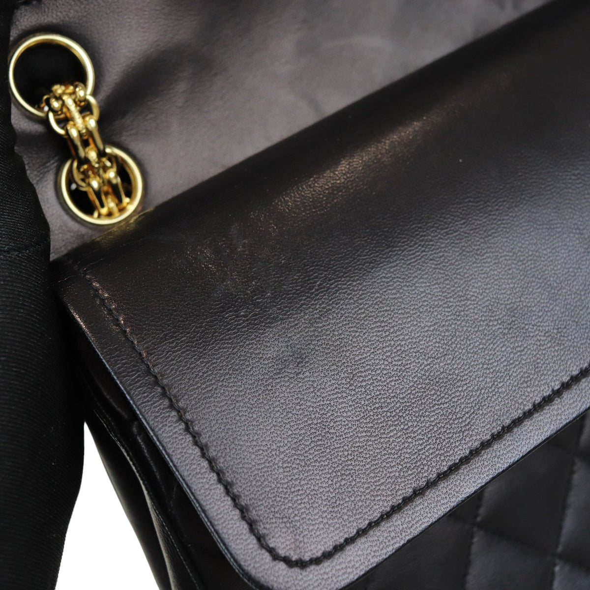 Mademoiselle Vintage Double Flap Medium Black GHW