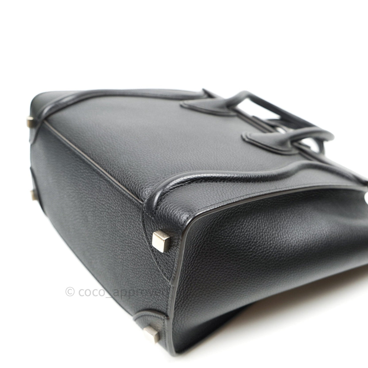 Celine Black Grained Calfskin Leather Micro Luggage Bag