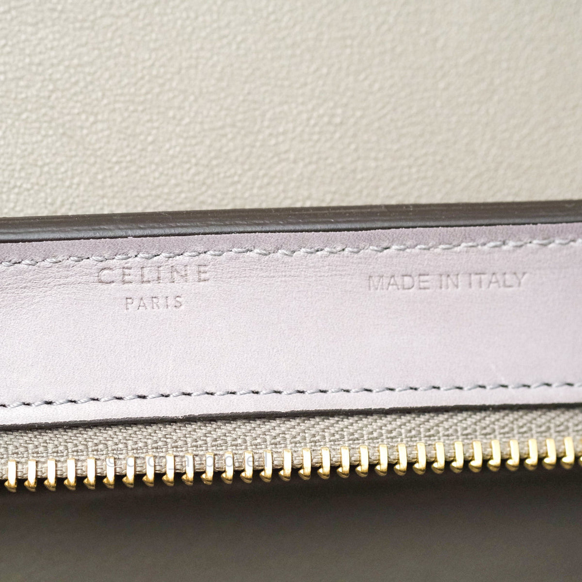 Celine Sleek Calfskin Small Tri-Color Trapeze Dark Blue
