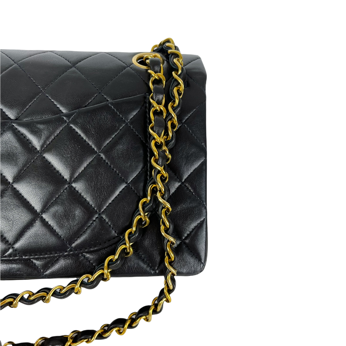 Vintage Classic Double Flap Bag Lambskin Small Black GHW