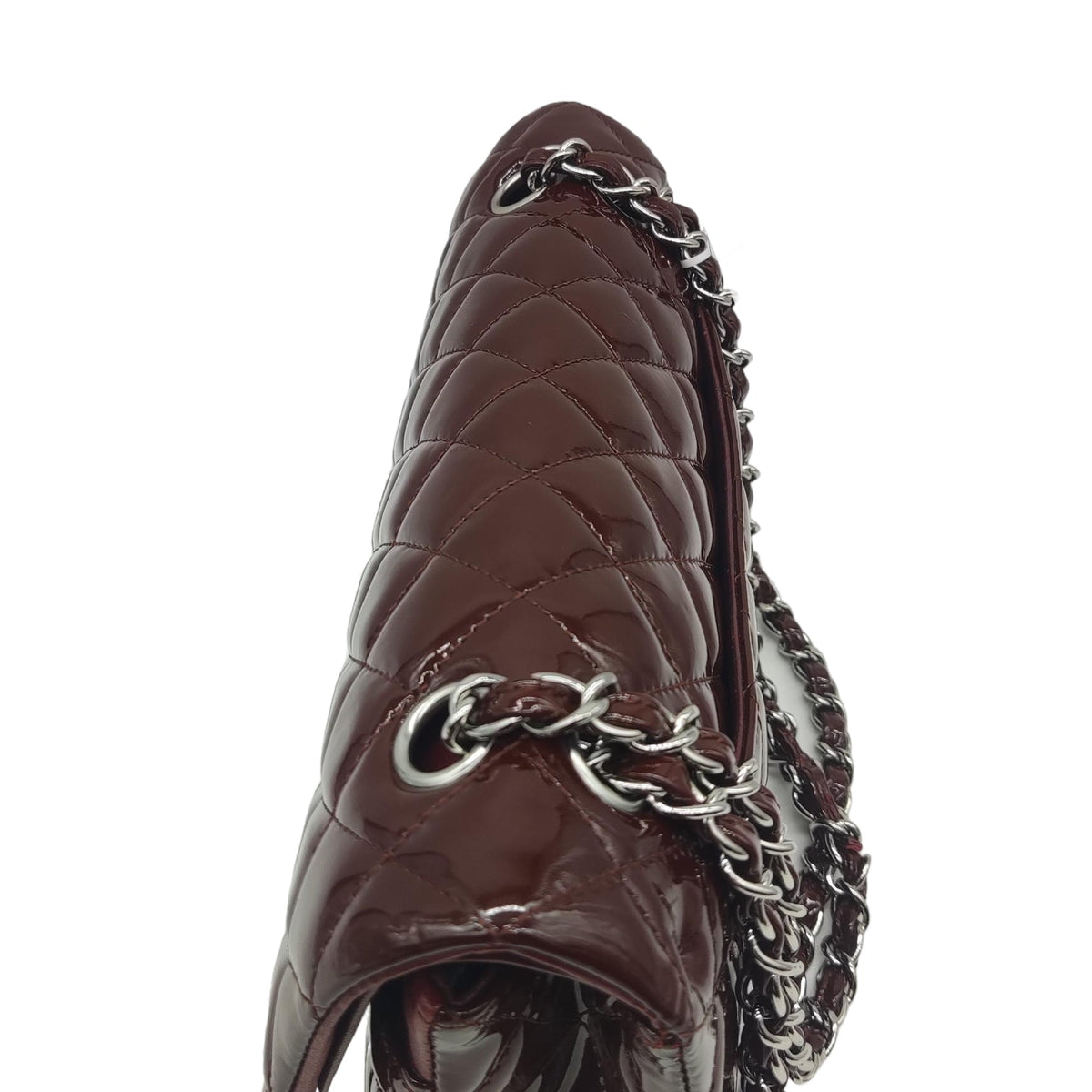 Medium Classic Flap Patent Burgundy SHW