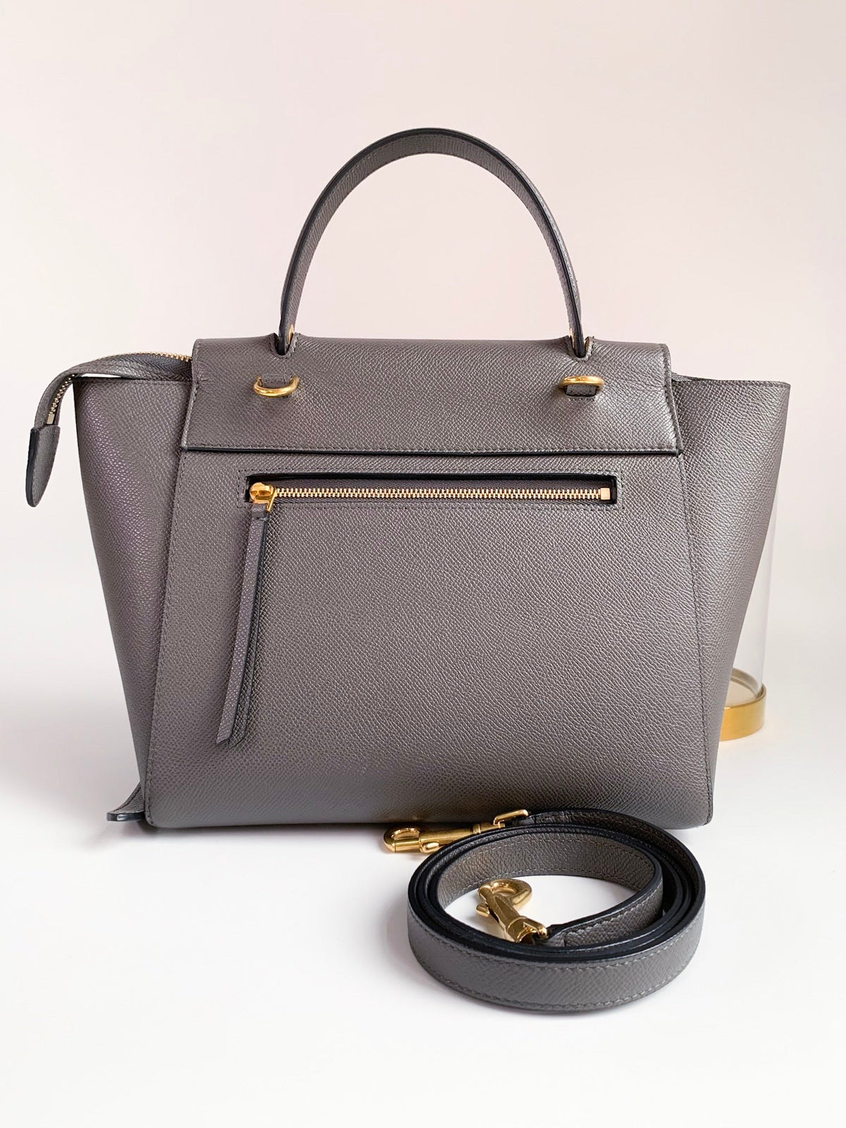 Celine Baby Grained Calfskin Micro Belt Bag Grey
