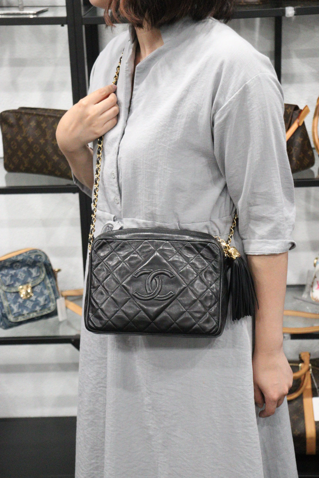 Rank AB ｜ CHANEL Matrasse Lambskin Chain Shoulder Bag ｜23071105