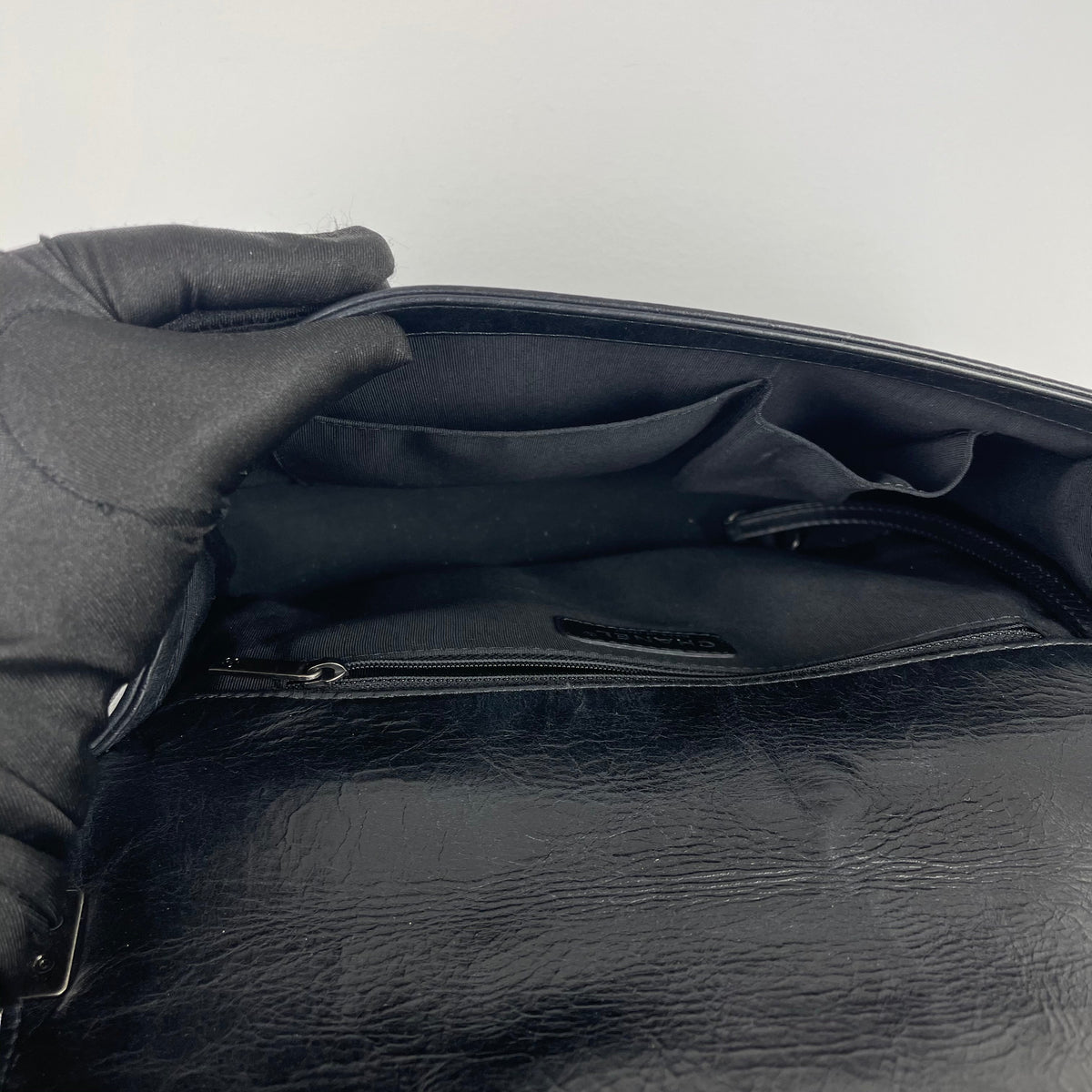 Large Le Boy Quilted Calfskin Black RHW