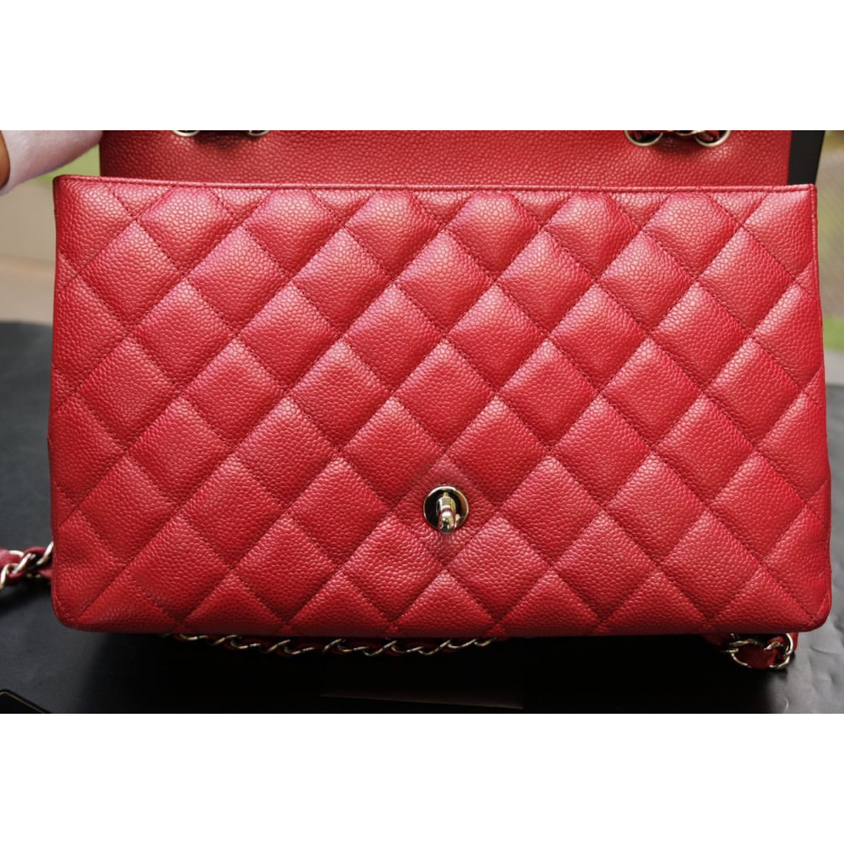 Single Flap Jumbo Caviar Red SHW
