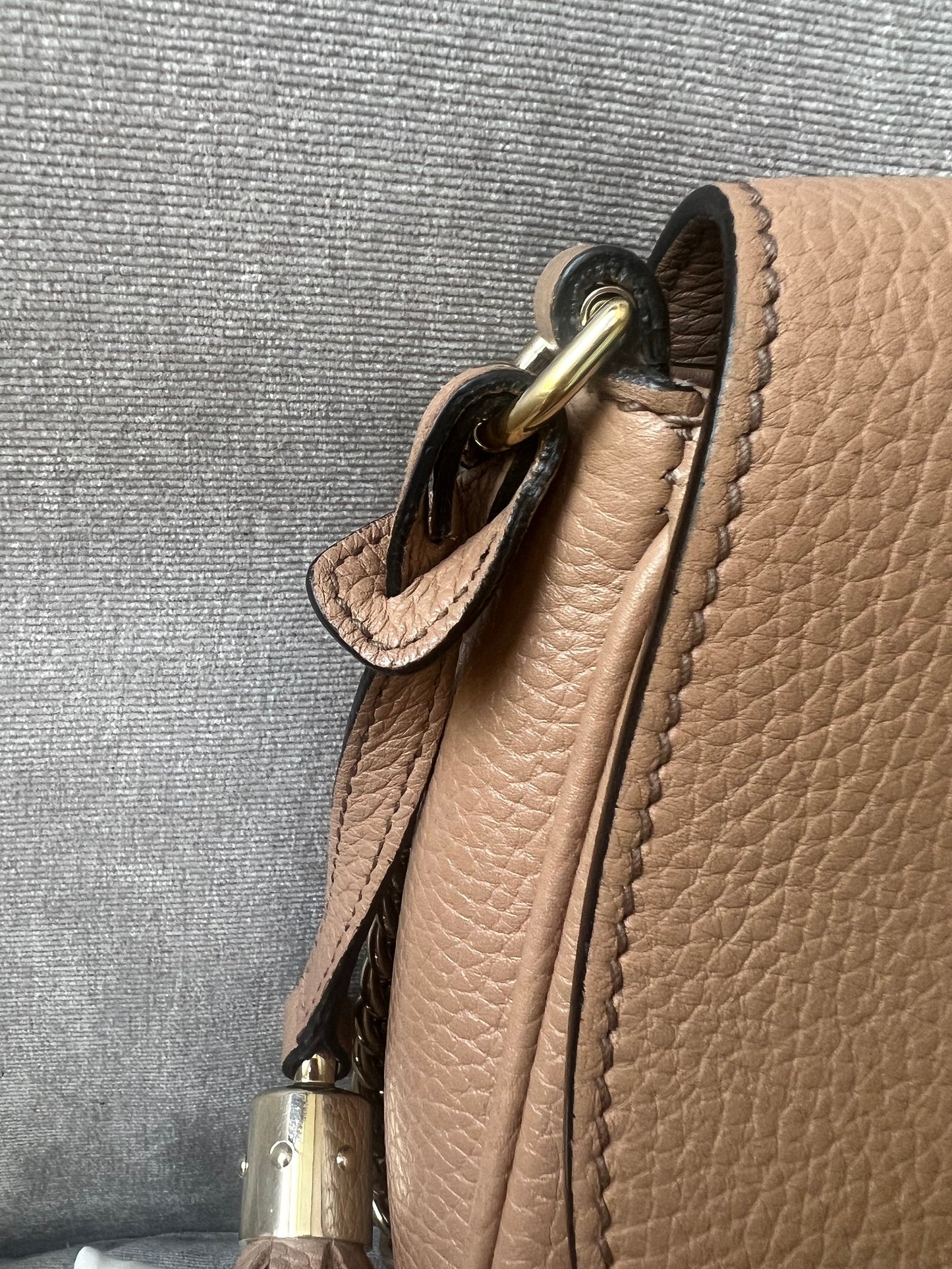 Gucci Rose Beige Soho Disco Crossbody Flap Bag