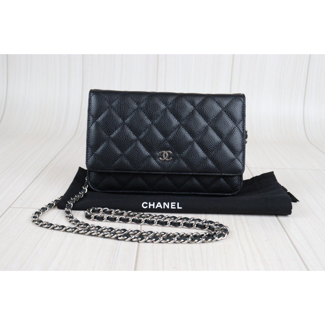 Rank SA｜ CHANEL Matelasse Caviar Skin Chain Wallet Black Silver Hardware ｜23051901