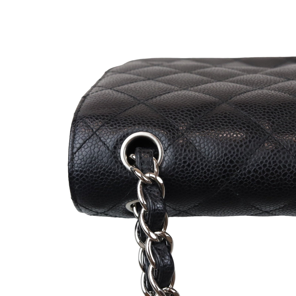 Classic Double Flap Jumbo Black Caviar SHW
