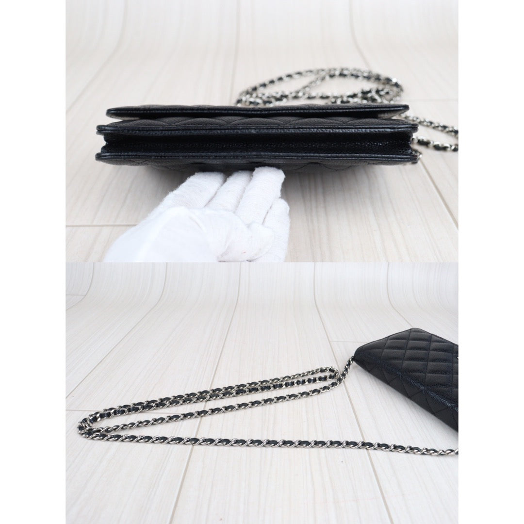 Rank SA｜ CHANEL Matelasse Caviar Skin Chain Wallet Black Silver Hardware ｜23051901