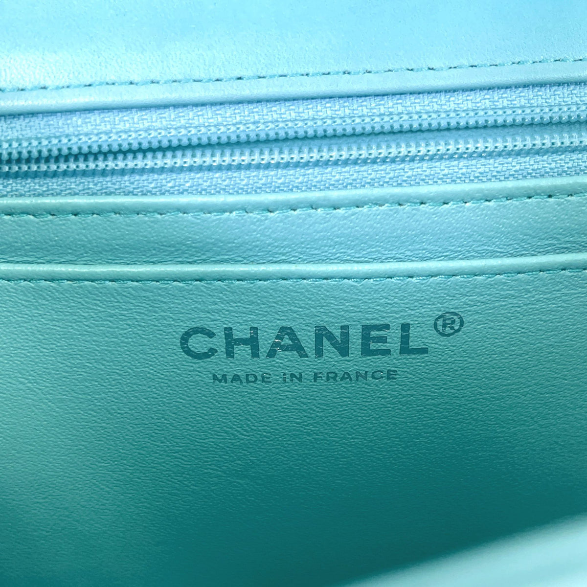 Mini Rectangal Flap Lambskin Blue SHW