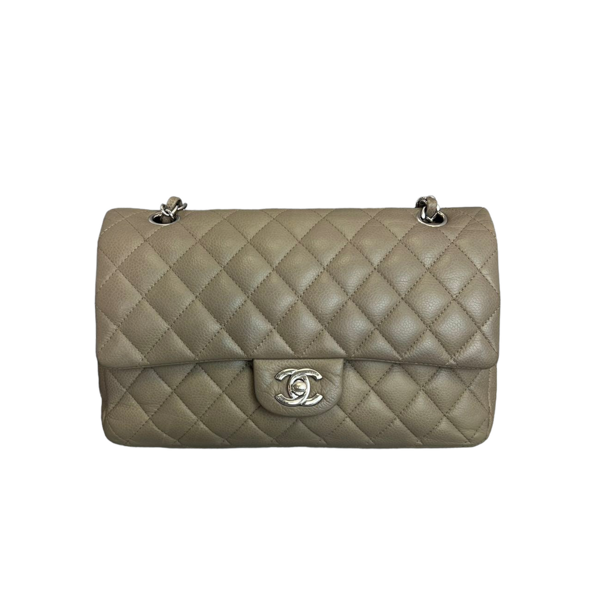 Classic Double Flap Medium Caviar Grey SHW