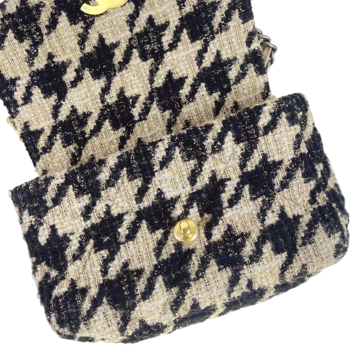 Small 19 Tweed Houndstooth Black Beige MHW