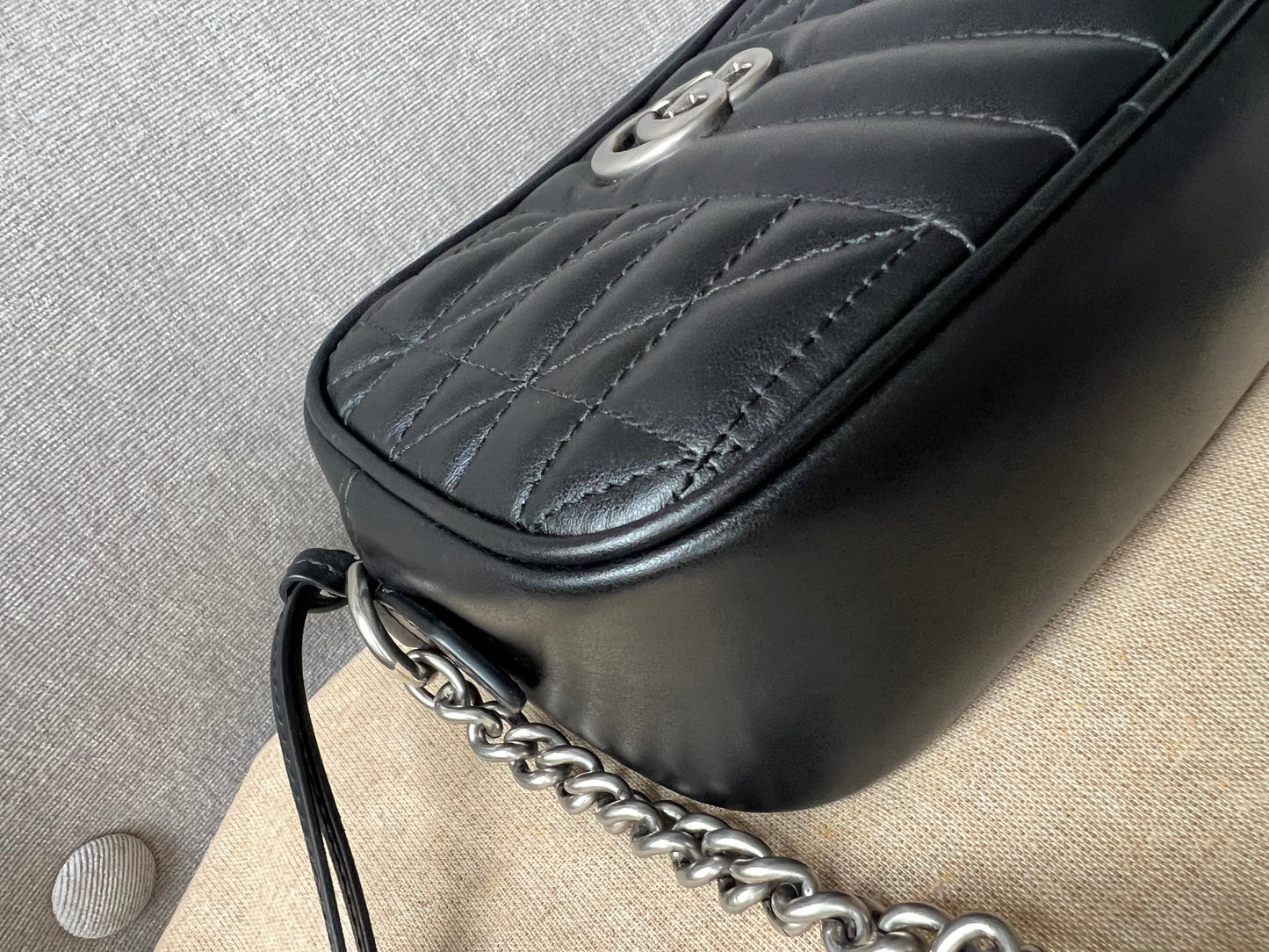 Gucci GG Black Aria Marmont Mini Shoulder Bag