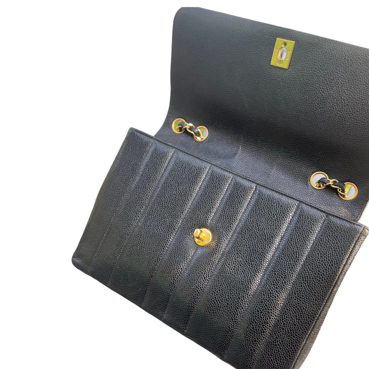 Vintage Vertical Flap Small Jumbo XL Caviar Black GHW