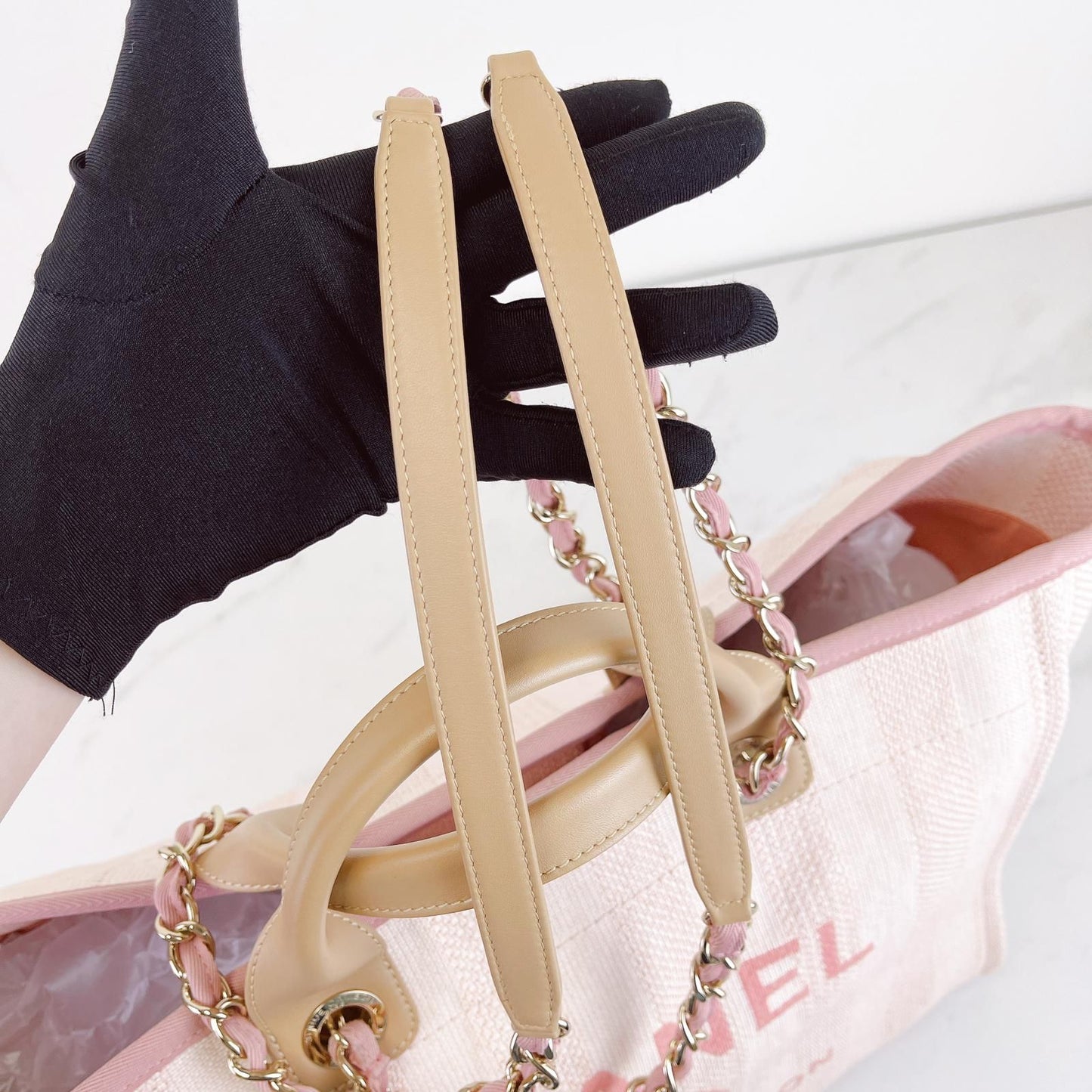 Medium Deauville Tote Mixed Fibers Pink SHW