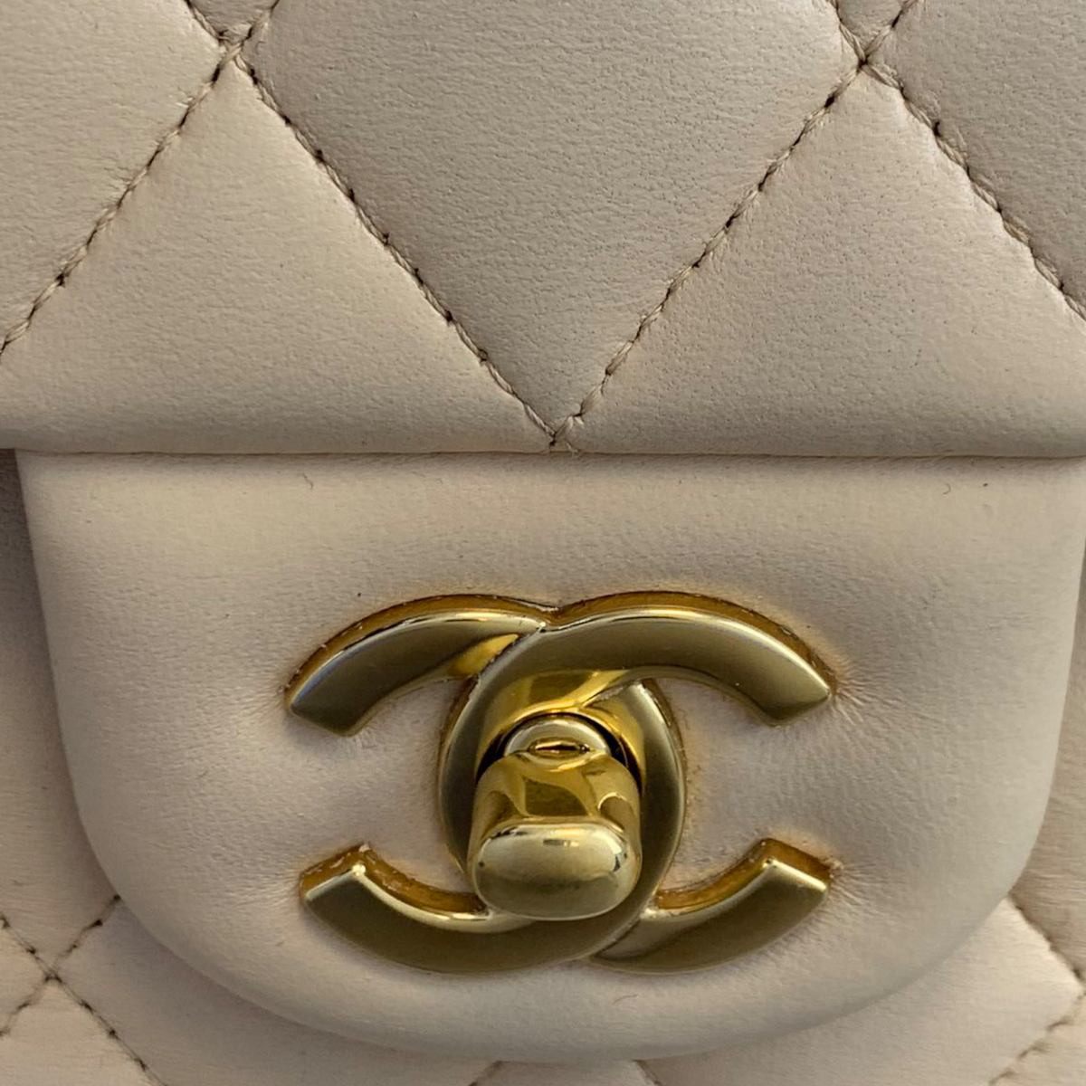 Classic Lambskin Double Flap Medium Beige GHW