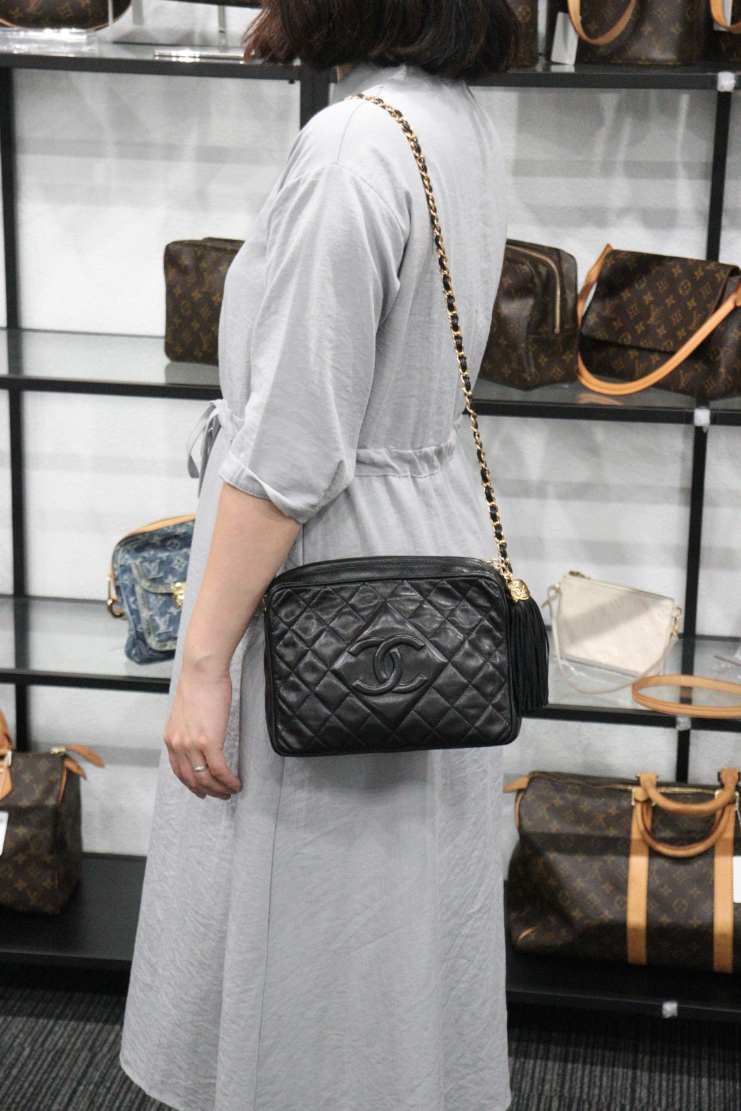 Rank AB ｜ CHANEL Matrasse Lambskin Chain Shoulder Bag ｜23071105