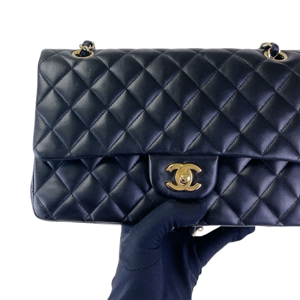 Classic Flap Medium Lambskin Black GHW