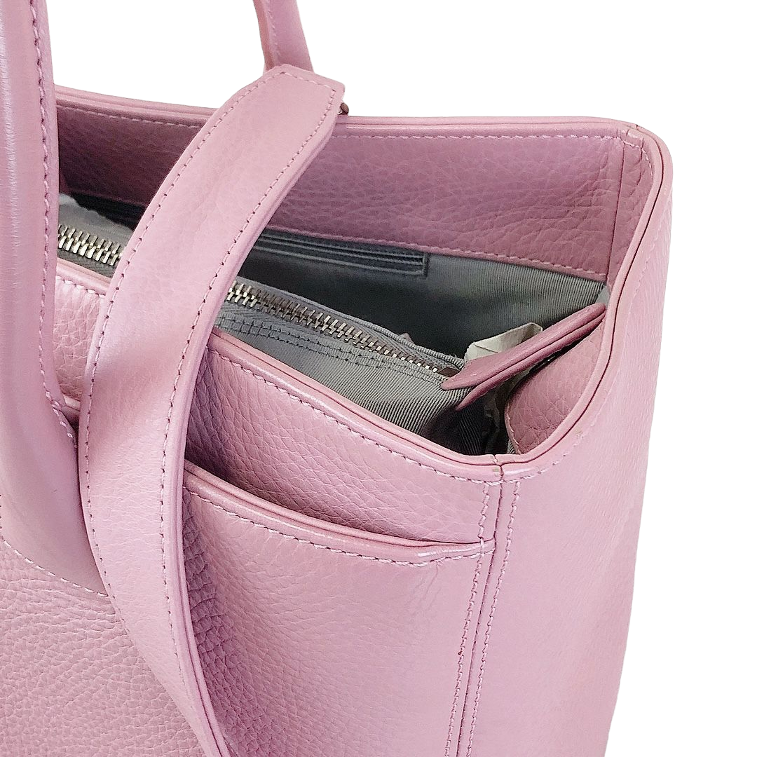 Executive Cerf Tote Grained Pink SHW
