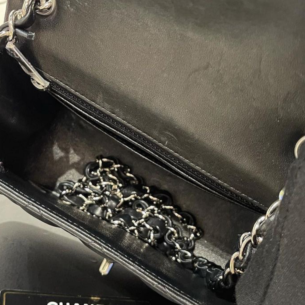 Classic Flap Square Mini Lambskin Black SHW
