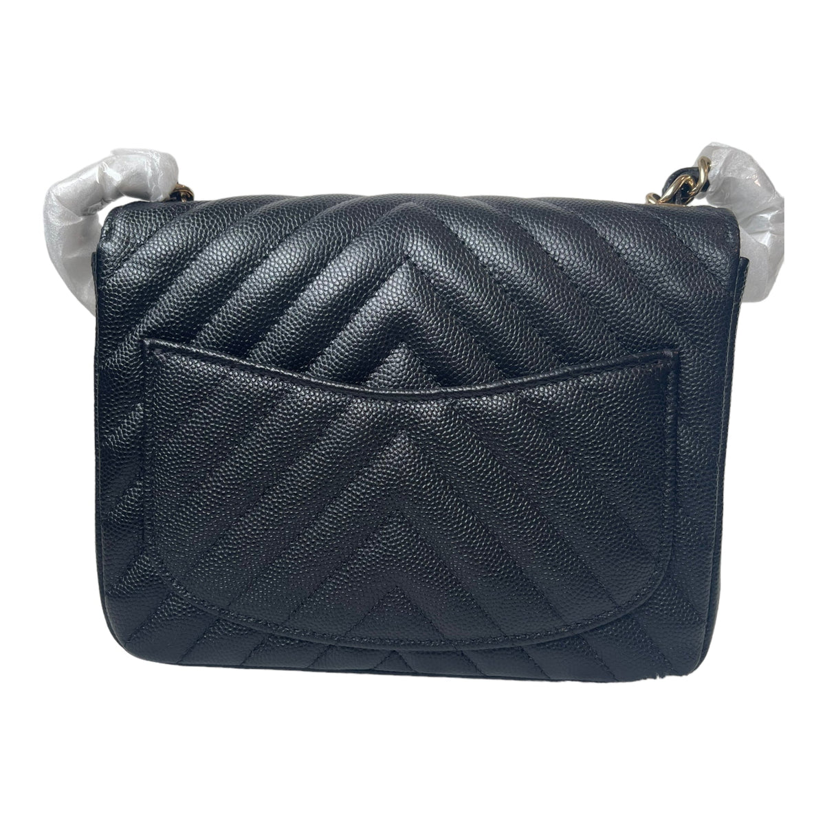 Chanel Mini Square Chevron Caviar 18B