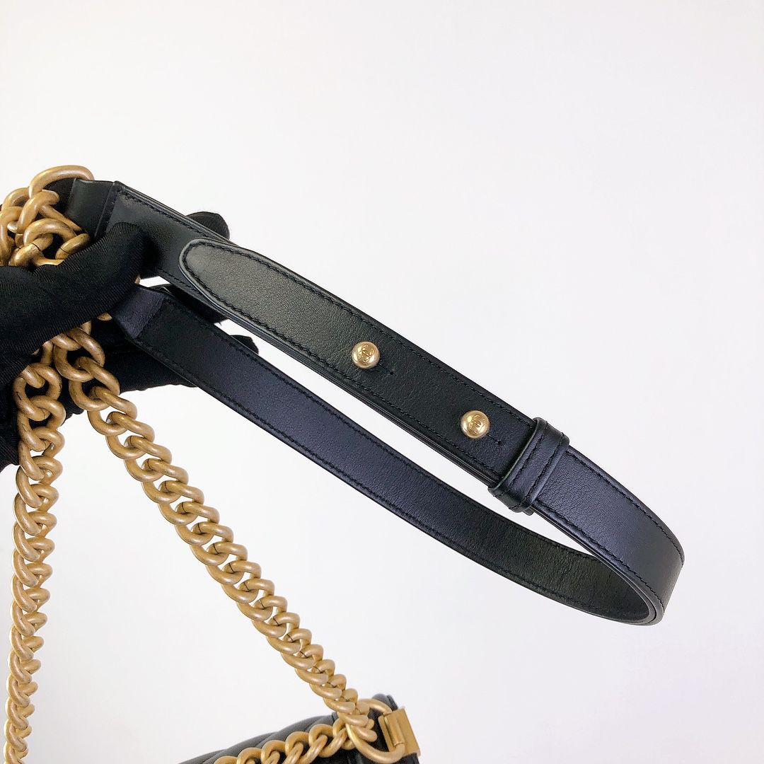 Small Boy Bag Caviar Calfskin Black GHW