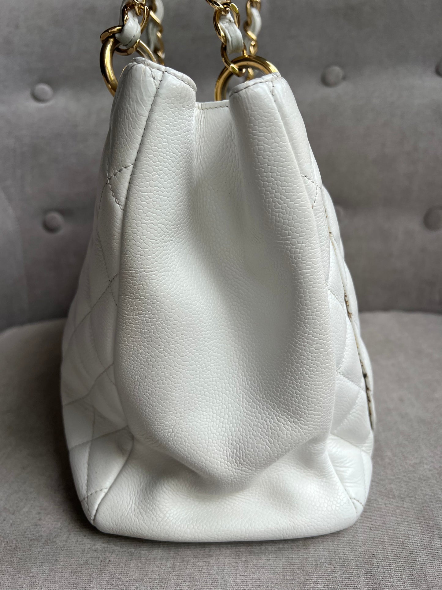 Chanel White Caviar Grand Shopper Tote