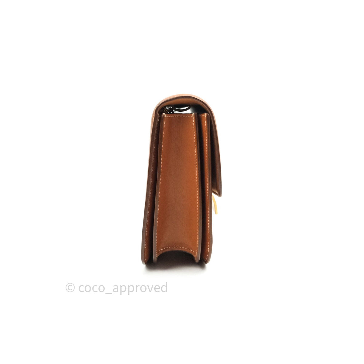 Celine Box Brown Tan Calfskin Leather Medium Classic Gold Hardware