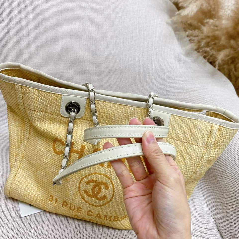Deauville Medium Canvas Tote Yellow SHW