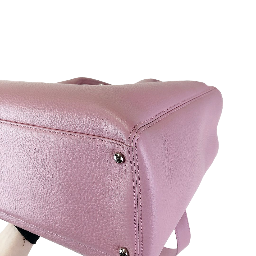 Executive Cerf Tote Grained Pink SHW