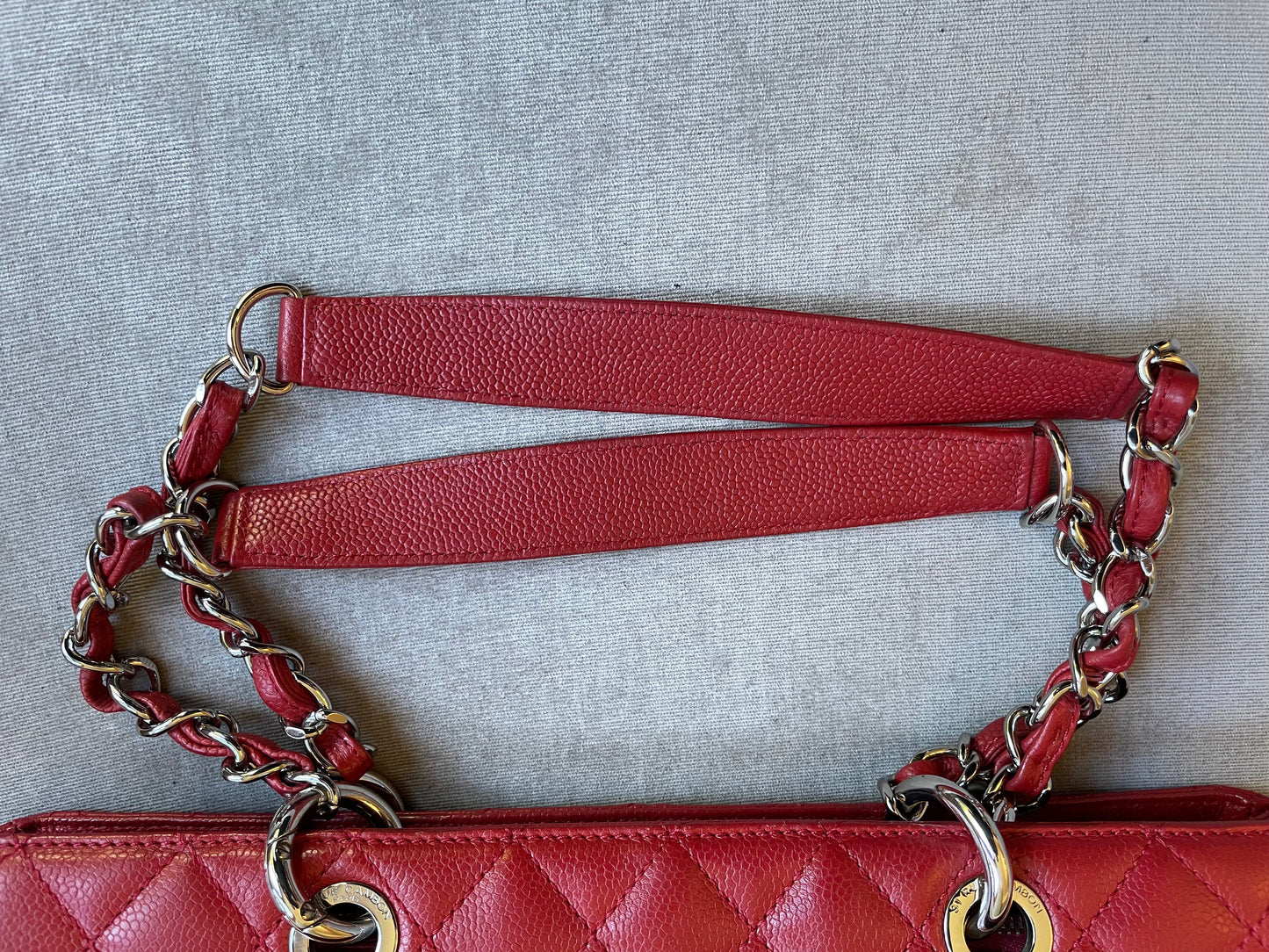 Chanel Red Caviar Grand Shopper Tote