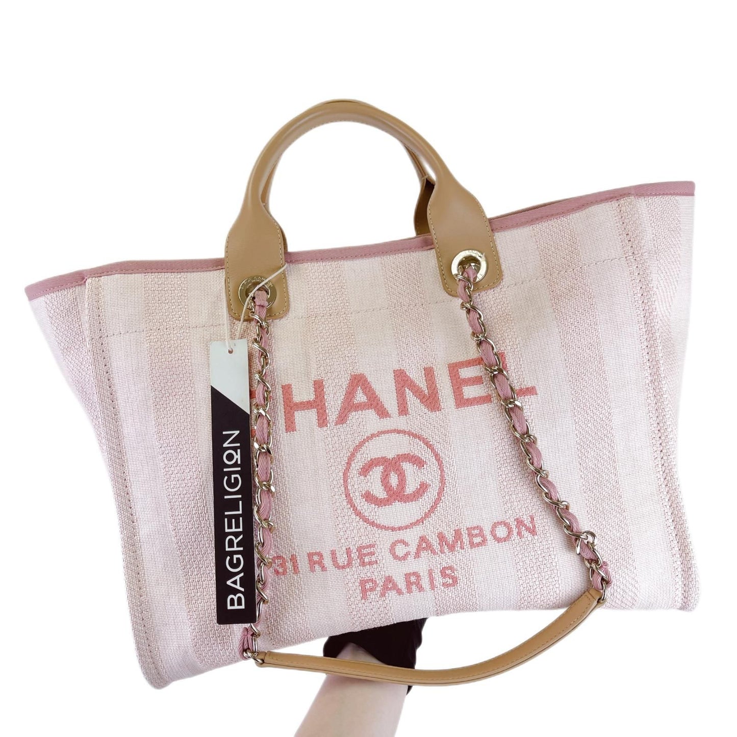 Medium Deauville Tote Mixed Fibers Pink SHW