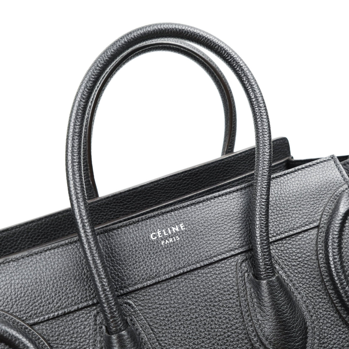 Celine Black Grained Calfskin Leather Micro Luggage Bag