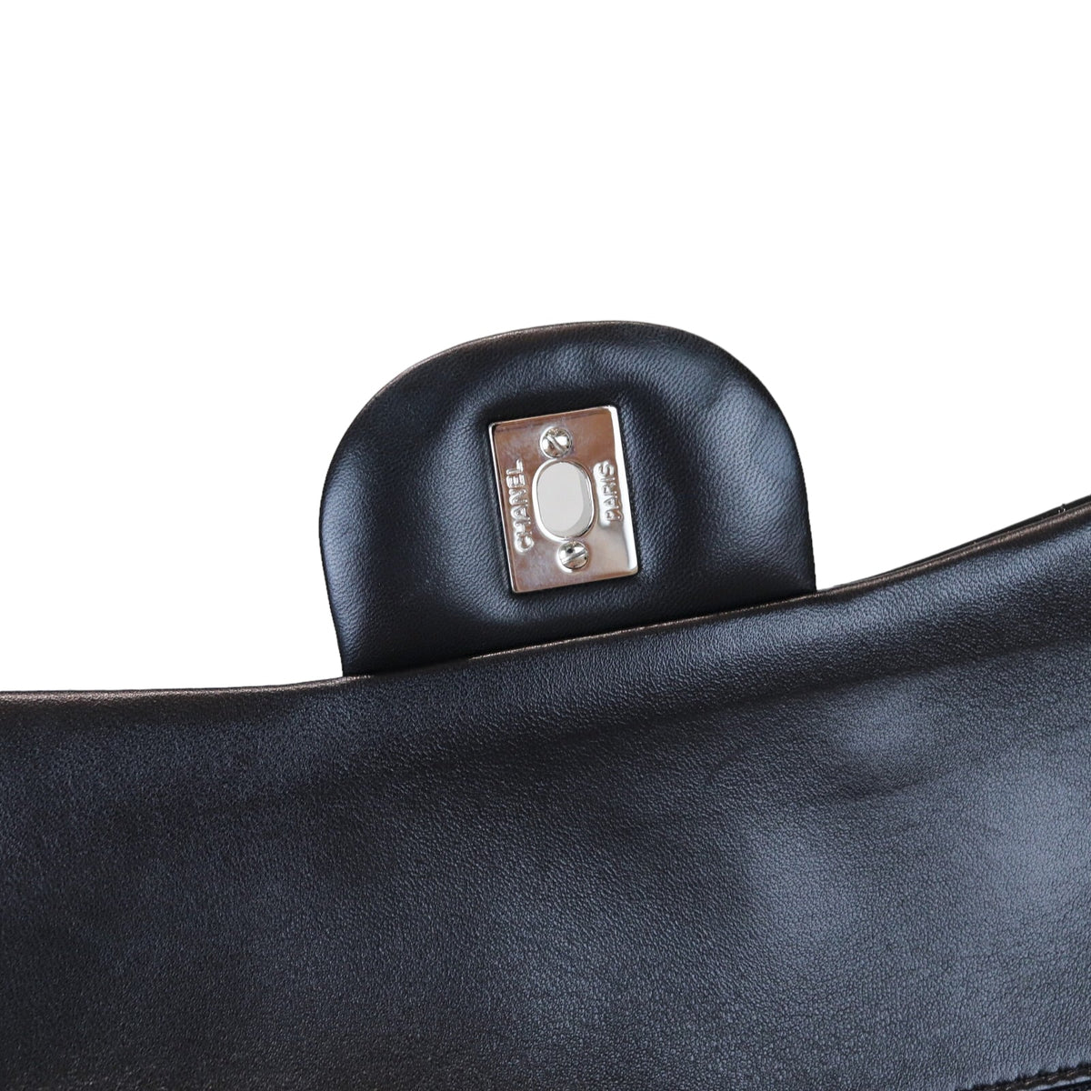 Double Flap Jumbo Quilted Patent Black SHW