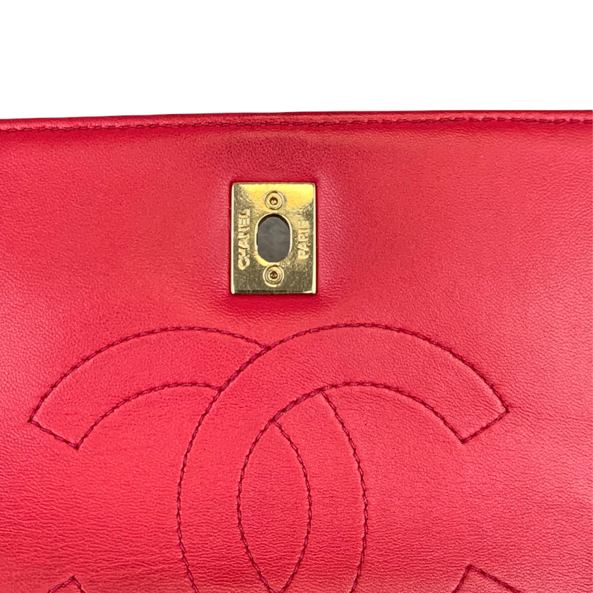 Small Trendy CC Flap Lambskin Red GHW