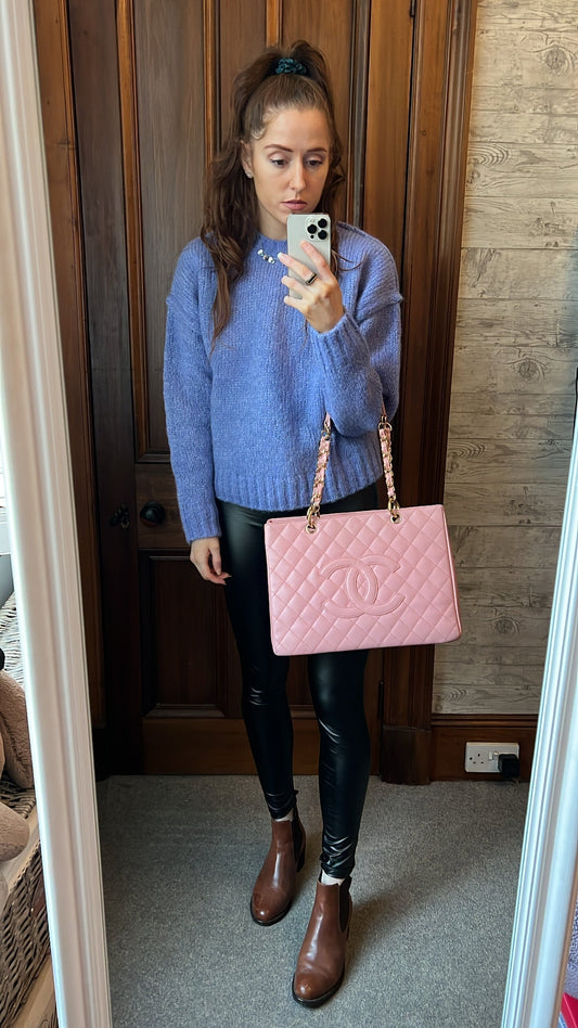 Chanel Pink Caviar Grand Shopper Tote