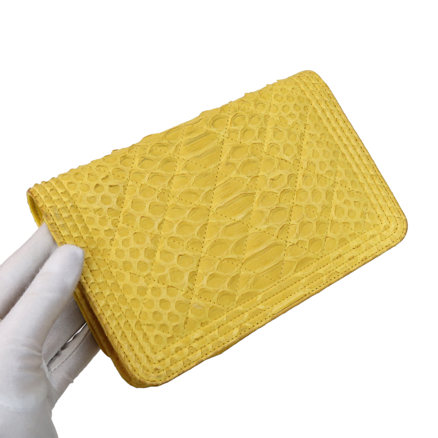 Python Leather Boy Wallet on Chain WOC Yellow SHW