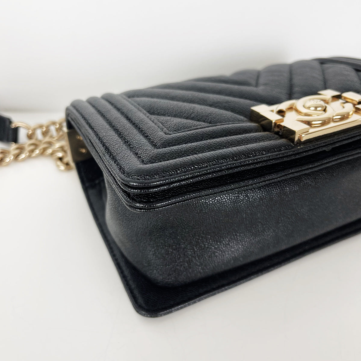 Small Le Boy Caviar Black GHW