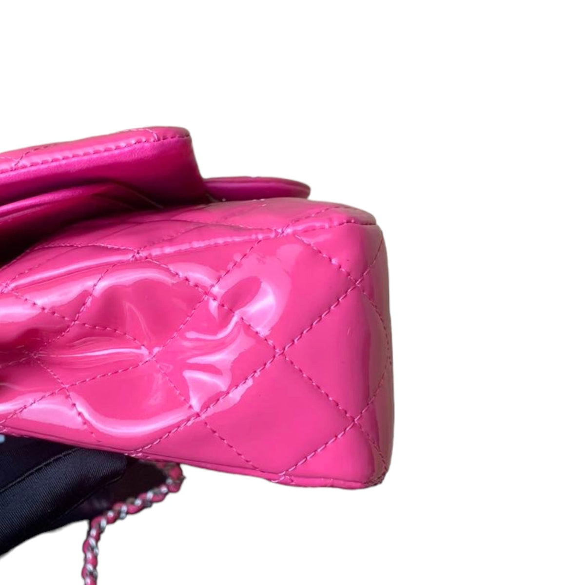 Classic Flap Medium Patent Quilted Pink SHW