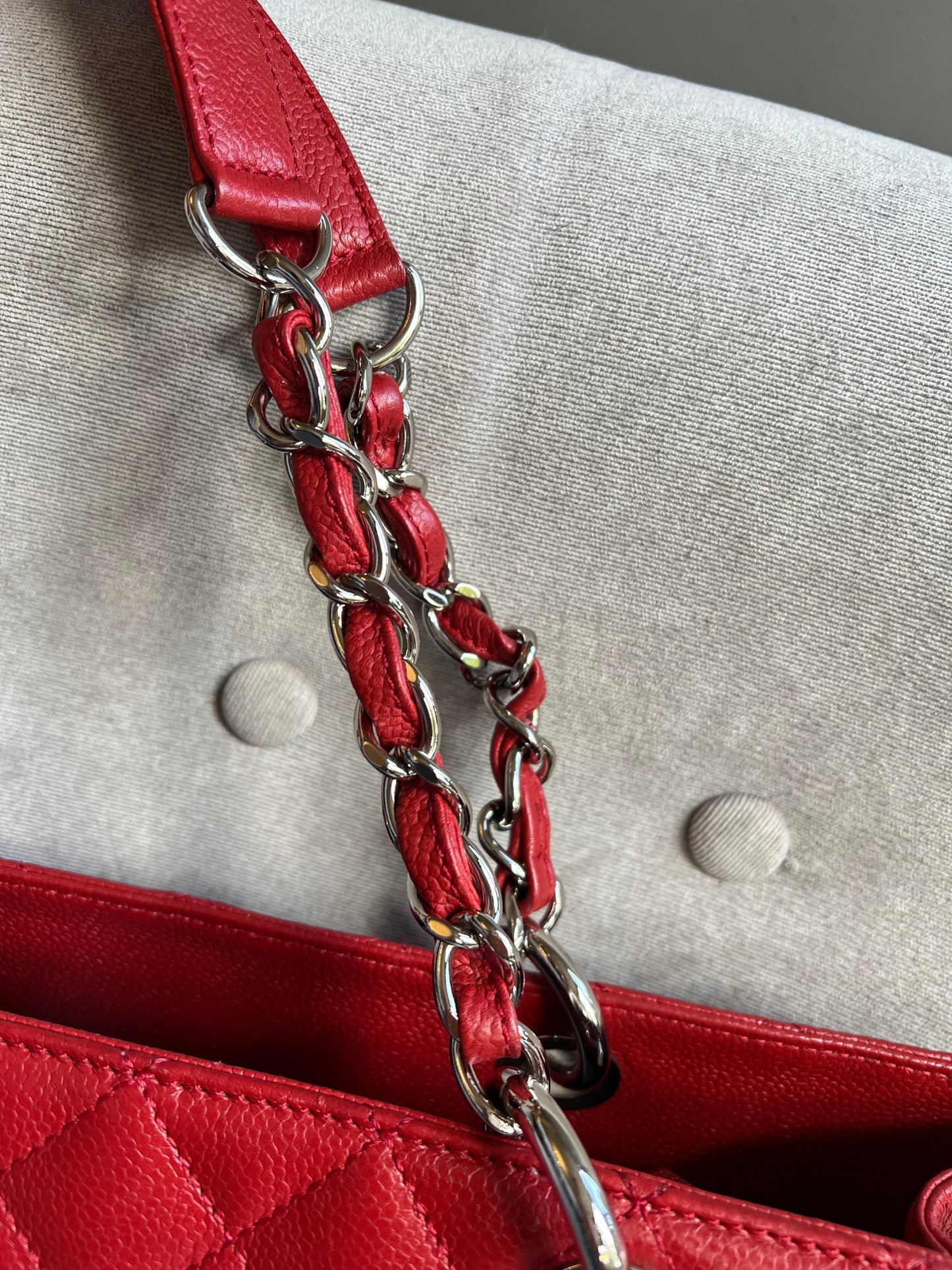 Chanel Red Caviar Grand Shopper Tote