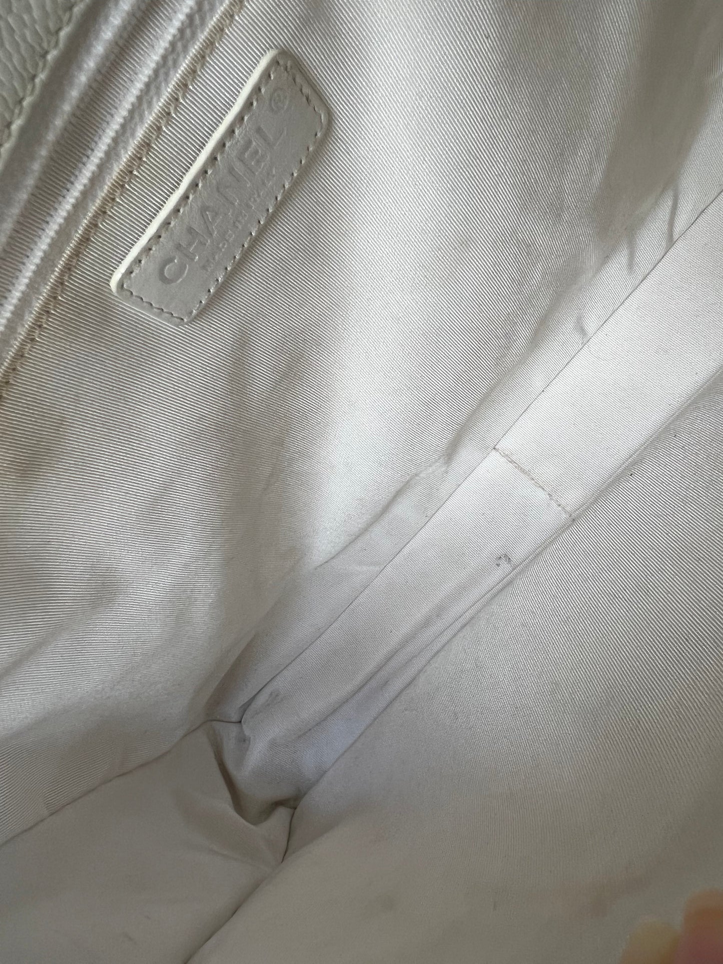 Chanel White Caviar Grand Shopper Tote