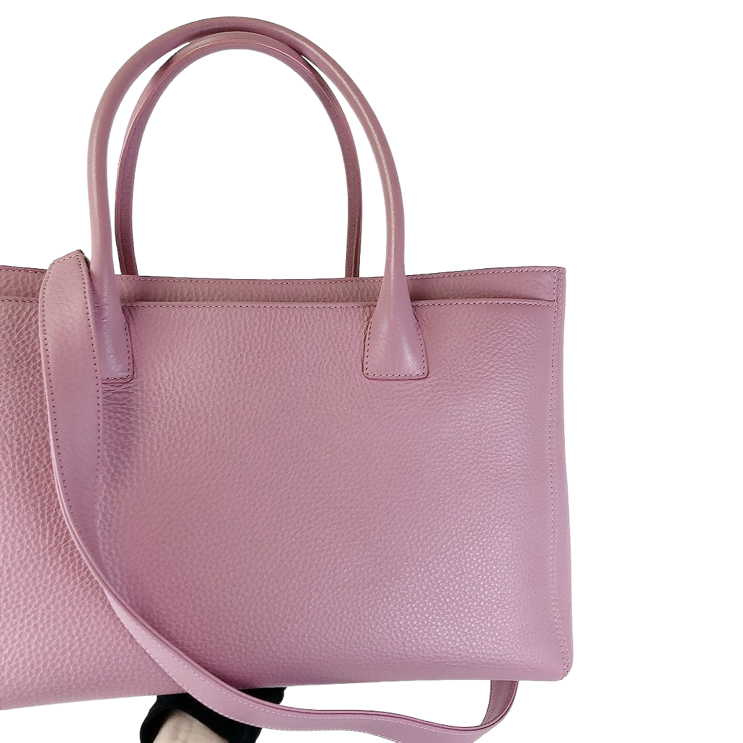 Executive Cerf Tote Grained Pink SHW